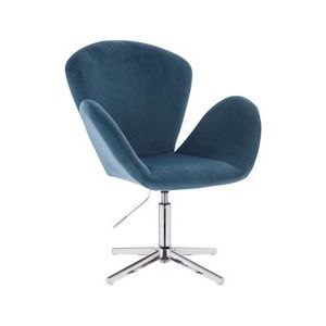 SVITA BROOX bureaustoel met armleuningen in hoogte verstelbare draaistoel fluweel blauw - blauw Textiel 91534