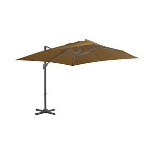 VidaXL Zweefparasol Aluminium Paal 300x300 cm Taupe