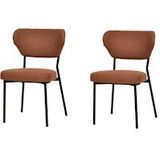 Duko Stapelbare stoel gestoffeerd - Bruin - SET VAN 2 - bruin Polypropyleen, kunststof 6096735284253