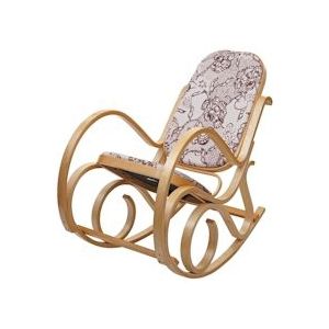 Mendler Schommelstoel M41, schommelstoel TV-fauteuil, massief hout ~ eiken look, stof/textiel jacquard bruin - bruin Massief hout 75340