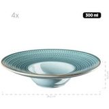 MÄSER pastabord 26,2 cm BLAUW set van 4, 593329 - blauw Porselein 935016