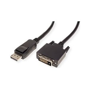 VALUE DisplayPort Kabel DP Male - DVI-D Male, zwart, 1,5 m - zwart 11.99.5619