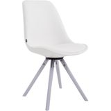 CLP Bezoekersstoel Calais Wit Rond Frame - Kunstleer wit - wit 152304802