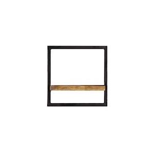 SIT Möbel Wandplank met 1 plank | Mangohout naturel | Metaal zwart | B 35 x D 25 x H 35 cm | 14340-01 | Serie SIDNEY - meerkleurig Multi-materiaal 14340-01
