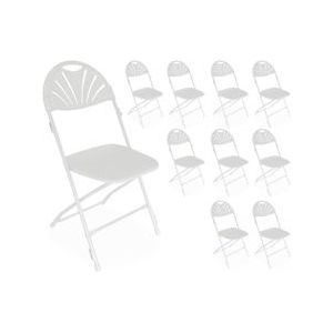 Oviala Business Rekkem klapstoelen met verbindingshaken 45 x 45 x 89cm x10 Wit - wit Kunststof 102348-1