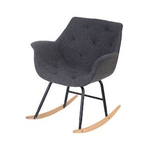 Mendler Malmö T820 schommelstoel, relaxfauteuil ~ textiel, grijs - grijs Textiel 53322