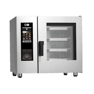 Combi-elektrische oven met automatische reiniging voor 6 gn 1/1 - 860x800x840 mm - 10400 W 400/3V - 41W160ER Eurast - grijs 41W160ER