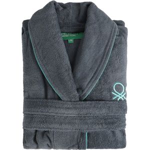 Benetton - Unisex badjas L/XL 360GSM 100% katoen Kleur donkergrijs - L/XL grijs BE753