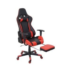 Mendler Relax bureaustoel HWC-D25 XXL, bureaustoel gamestoel, 150kg belastbare voetsteun ~ zwart/rood - rood Synthetisch materiaal 62602
