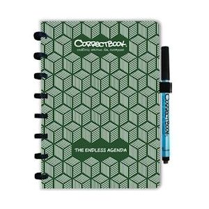 Correctbook Endless Agenda A5, uitwisbaar / herbruikbaar, Forest Green (donkergroen) - blauw Papier 8720165125609