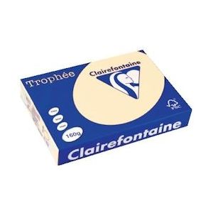 Clairefontaine Trophée Pastel, gekleurd papier, A4, 160 g, 250 vel, crème - 732027