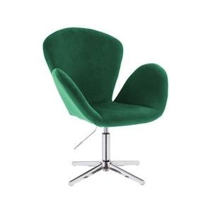 SVITA BROOX bureaustoel met armleuningen in hoogte verstelbare draaistoel fluweel donkergroen - groen Textiel 91535