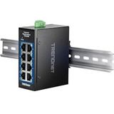 TRENDnet TI-GLC80 8-poorts Gigabit industriële DIN-rail Mini - zwart TI-GLC80