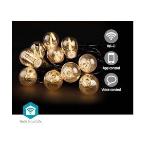Nedis SmartLife Decoratieve Verlichting - Feestverlichting - Wi-Fi - Warm Wit - 10 LED's - 9.00 m - Android - Diameter bulb: 45 mm - 5412810417339