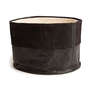 Served with Style - 78052 Black - Broodmandje rond 20cm incl. canvas inzet - zwart Leer 8712099063669