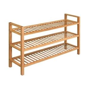 vidaXL Schoenenrek met 3 schappen 100x27x60 cm massief eikenhout - 244209