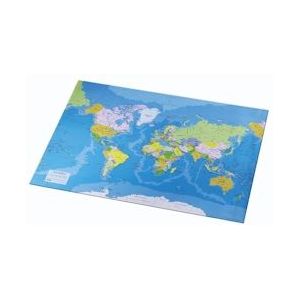 Esselte onderlegger wereld, Met afbeelding van de wereldkaart. Ft 40 x 53 cm - meerkleurig 32184