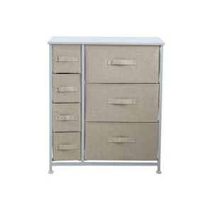 SVITA ARI metalen legplank met stoffen laden Opbergkast dressoir Wit/beige - wit Staal 92432