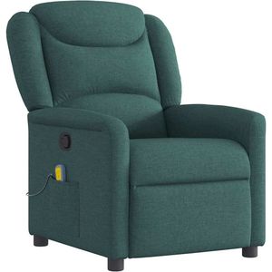vidaXL Massagestoel - Donkergroen - Stof - Verstelbaar en Massagefunctie