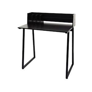 Mendler Console tafel HWC-K69, telefoontafel, 82x51cm 3D structuur, metaal MDF ~ zwart - zwart Metaal 96770
