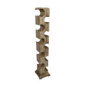 Houten wijnrek pilaar voor 10 wijnflessen - 105 cm - Hout HW-355092