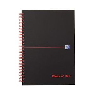 Oxford BLACK N' RED spiraalblok karton, 140 bladzijden ft A5, geruit 5 mm - 4006140009237