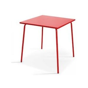 Oviala Business Vierkante tuintafel in rood metaal - Oviala - rood Staal 104550
