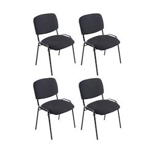 CLP Set van 4 stoelen XL Ken - Stof zwart - 319358