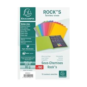 Exacompta dossiermap Rock's 80, ft 22 x 31 cm, pak van 100, geassorteerde kleuren - meerkleurig Papier 800001E