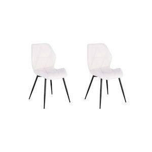 SVITA JAMIE set van 2 eetkamerstoelen gestoffeerde stoel zonder armleuningen kunstleer wit - wit Synthetisch materiaal 91112