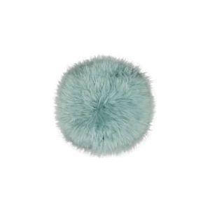Stoelpad schapenvacht turquoise rond - stoelkussen LxB - blauw 18368