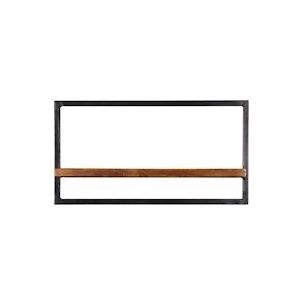 SIT Möbel Wandplank in mangohout met antiek metaal in naturel & 1 plank|B65 x D25 x H35 cm|09247-01|Serie PANAMA - meerkleurig Multi-materiaal 09247-01