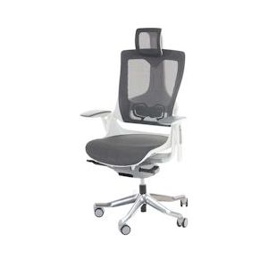 Mendler Bureaustoel MERRYFAIR Wau 2, bureaustoel draaistoel, bekleding/mesh, ergonomisch ~ zwart-grijs - zwart Textiel 44383
