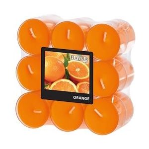PAPSTAR, Geurkaars "Flavour by GALA" Ø 38 mm · 24 mm oranje - Sinaasappel in behuizing van polycarbonaat - oranje 96983