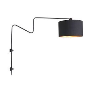 Anne Light & Home Wandlamp 2131ZW dimbaar 1-l. E27-fitting - zwart Metaal 2131ZW