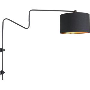 Anne Light & Home Wandlamp 2131ZW dimbaar 1-l. E27-fitting - zwart Metaal 2131ZW