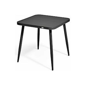 Oviala Business Vierkante tuintafel in zwart aluminium - Oviala - zwart Aluminium 108015