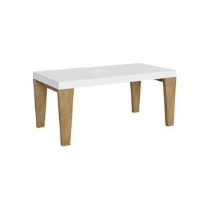 Itamoby Uitschuifbare tafel 90x180/440 cm Spimbo Mix Wit essenblad Natuurlijke eiken poten - 8050598046784