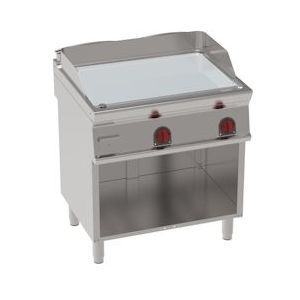 Elektrische grillplaat cd 15 mm glad op open onderstel - 800x700x900 mm - 7800 W 400/3V - 36340617 Eurast - grijs Roestvrij staal 36340617