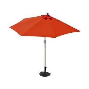 Mendler Parla halfronde parasol, balkonparasol, UV 50+ polyester/aluminium 3kg ~ 270cm terracotta met voet - oranje Textiel 35120+35128