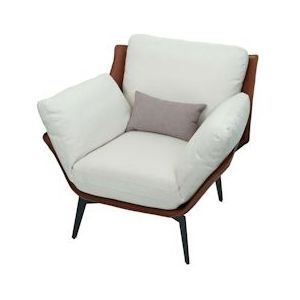 Mendler Fauteuil HWC-L82, lounge fauteuil cocktail fauteuil gestoffeerde fauteuil relax fauteuil, imitatieleer stof/textiel metaal ~ donkerbruin - bruin Textiel 101738