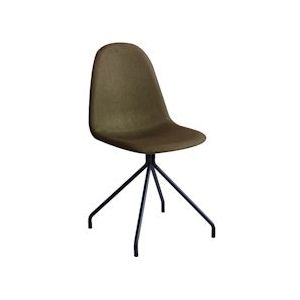 SVITA Set van 2 eetkamerstoelen metalen poten gestoffeerde stoel polyester olijfgroen - groen Polyester 92151