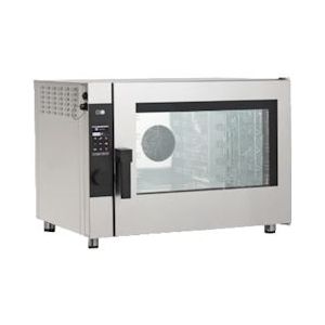 Combi-stoom convectie oven met directe stoomtoevoeging op gas 5 gn 1/1 of 600x400 - 900x750x720 mm - 9,5 Kw + 300 W 230/1V - 410R5GTM Eurast - grijs 410R5GTM