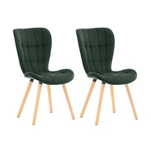 CLP Set van 2 stoelen Elda fluweel groen - 325018