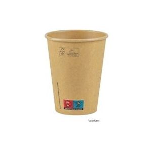 Natureko Kraft/PLA koffiebeker 12oz/360ml/90mm Ø (1000 stuks) - 330920