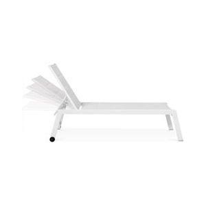Oviala Business Set van 2 witte aluminium ligstoelen - Oviala - wit Aluminium 104857