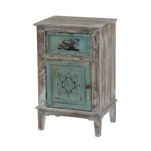 Mendler Ladekast Murcia Shabby-look kast, vintage, 75x48x36cm - meerkleurig Massief hout 34497