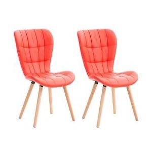 CLP Set van 2 stoelen Elda kunstleer rood - 325014