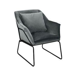 SVITA JOSIE fauteuil gestoffeerde bijzetfauteuil grijs bank single relax fauteuil fluweel - grijs Textiel 91357