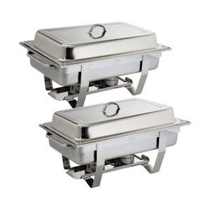 OLYMPIA Chafing Dish Inox 9 L x 2 Roestvrij Staal9 332x590x270mm - Roestvrij staal S300